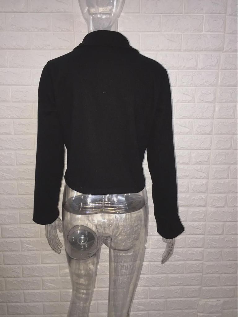 Women's Autumn/Winter Lapel Jacket with Multiple Zippers