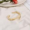 Luxury Texture Copper White Shell Plate Irregular Bangles Curved Bracelet