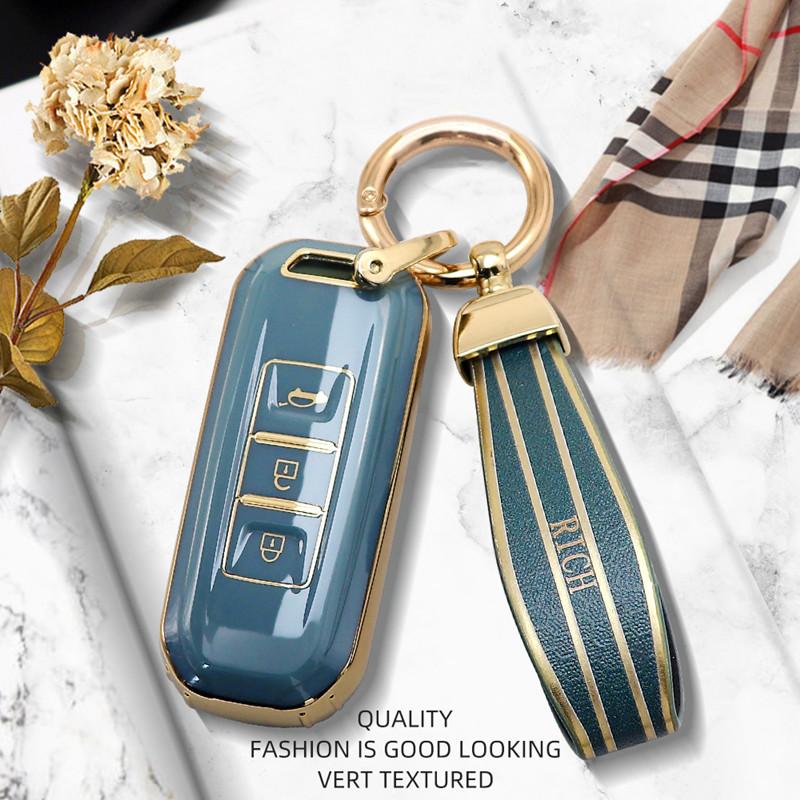 Роскошный чехол для дистанционного ключа с золотым краем, полное покрытие для Baojun 510 730 360 560 RS5 530 630 для автомобиля Wuling Hongguang S