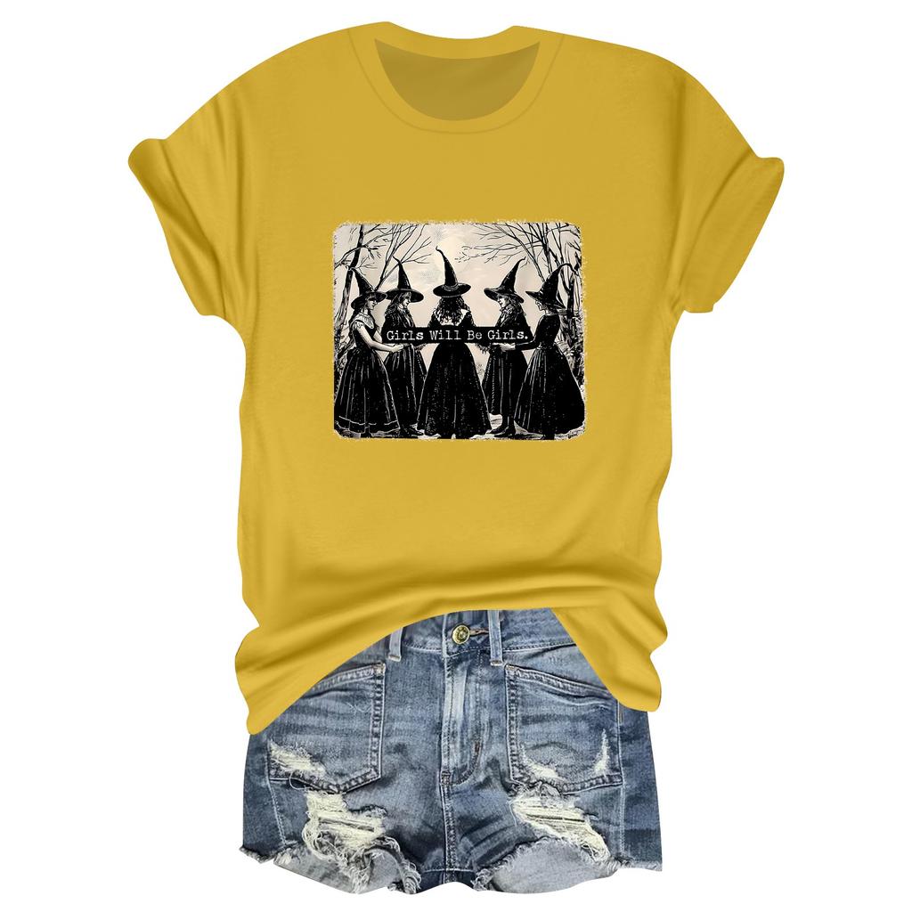 Женская повседневная футболка с принтом, пуловер с круглым вырезом, топ с короткими рукавами