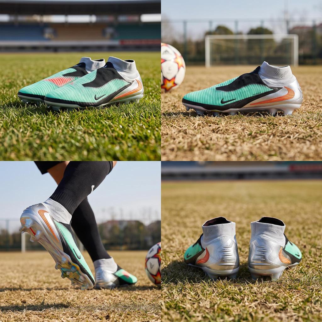 Nike Кроссовки унисекс Phantom 6 High Elite FG Хромированный черный Бирюзовый IH3735-001