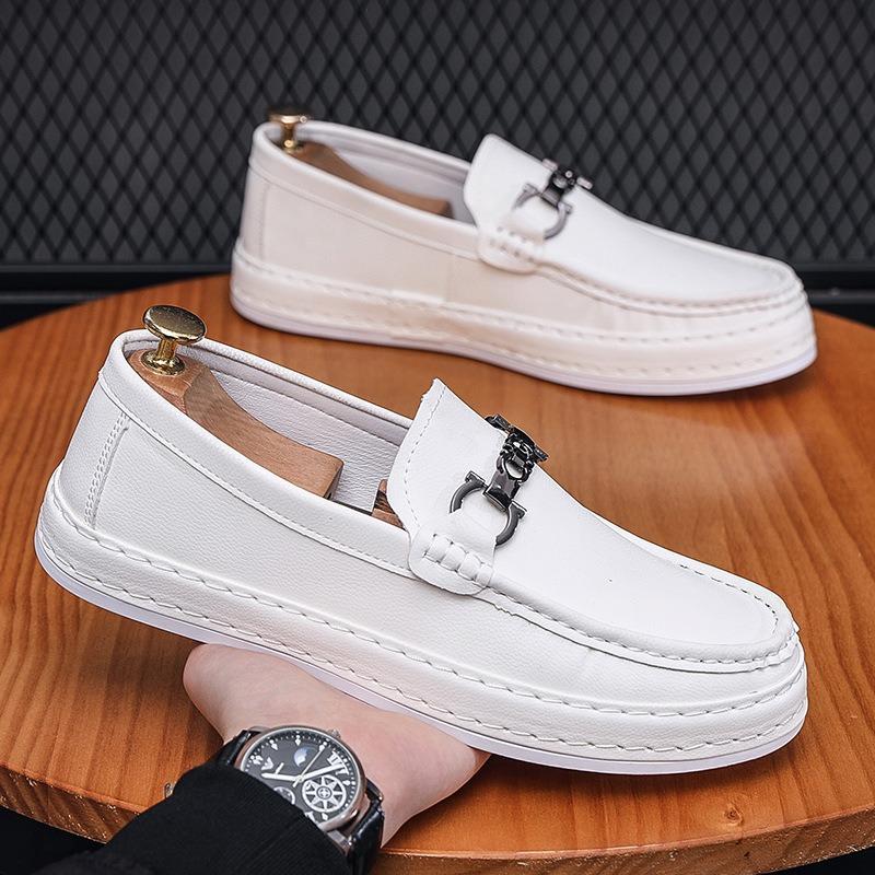 Маленькие белые туфли мужские летние дышащие повседневные туфли модные универсальные простые одинарные туфли мужские туфли на педали дышащие и удобные