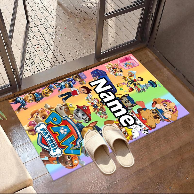 Custom Name Personalized PAW Patrol Print Carpet, Versatile Home Decor Rug, for Playroom, Apartment, Balcony, Entryway, Hallway Gift