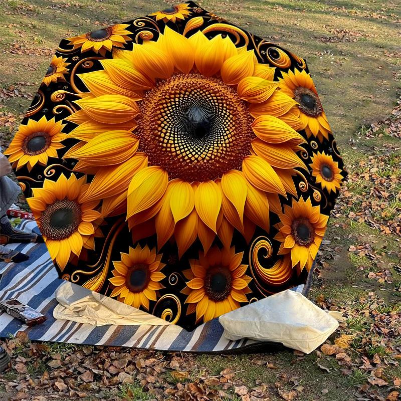 1PC sunflower pattern Automatic Open/Close Umbrella with Windproof, 8-Rib Sturdy Canopy, Durable Ribs, Fashionable Design,1298A