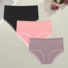 3Pcs Women Cotton Striped Underwear Sexy Lace Stretchy Panties Breathable Mid-Rise Solid Briefs Lady Comfort Plus Size Lingerie