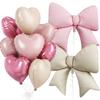 10pcs/Lot Pink Bow Balloon with 18inch heart Pink Balloon set Bow Balloon Wedding Bride Shower Gift Balloon Decoration 5