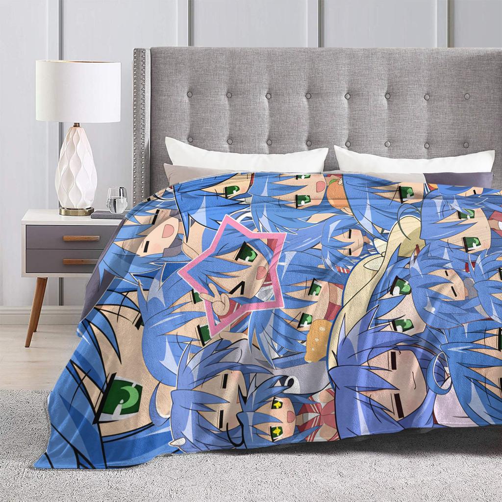 Konata izumi L-Lucky S-Star Blankets Warm Soft Novelty Plush Throw Blanket For Boy Girl Bed Flannel Bedspread Bed Cover