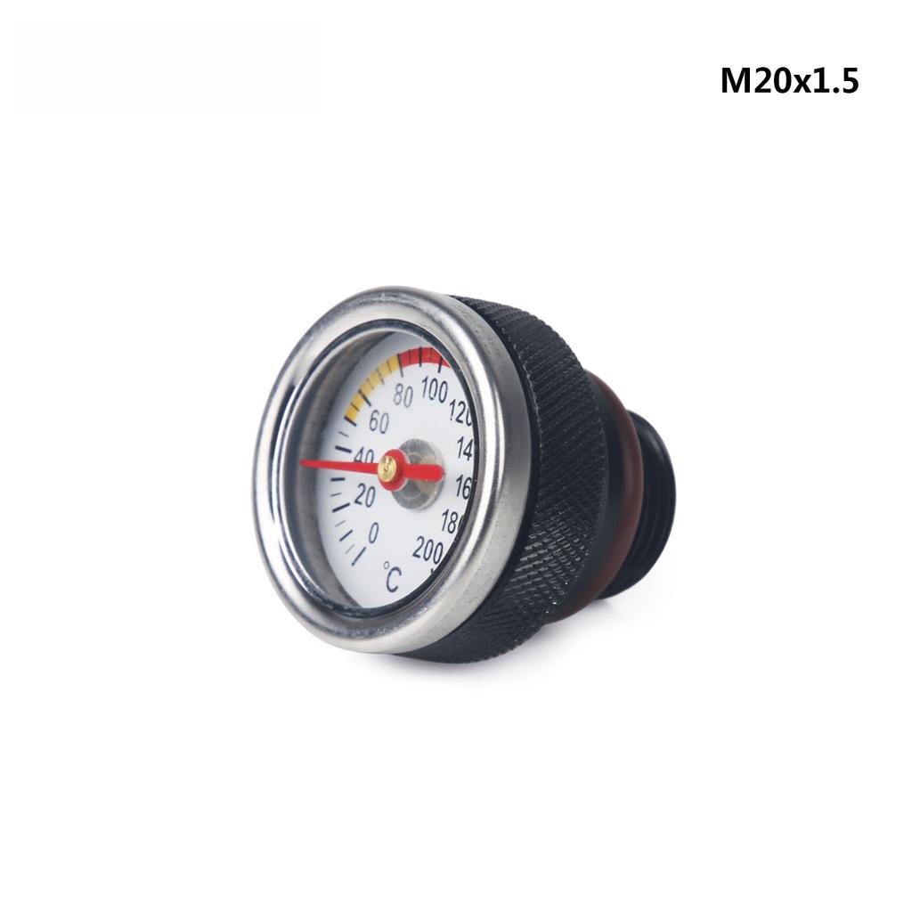ZG Universal Motorcycle Oil Temp Gauge Oil Filler Plug M30x1.5 M20x1.5 M20x2.5 0‑200℃ Pointer Meter Silver Black Aluminum Part