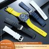 Резиновый ремешок для часов IWC Aquatimer IW356802 IW376705 в оригинальном стиле с механизмом быстрой замены | 22 мм с изогнутым концом | Прочный браслет