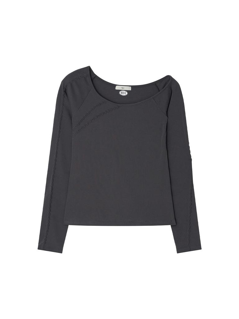 KIJUN Rope Asymmetric Top Charcoal