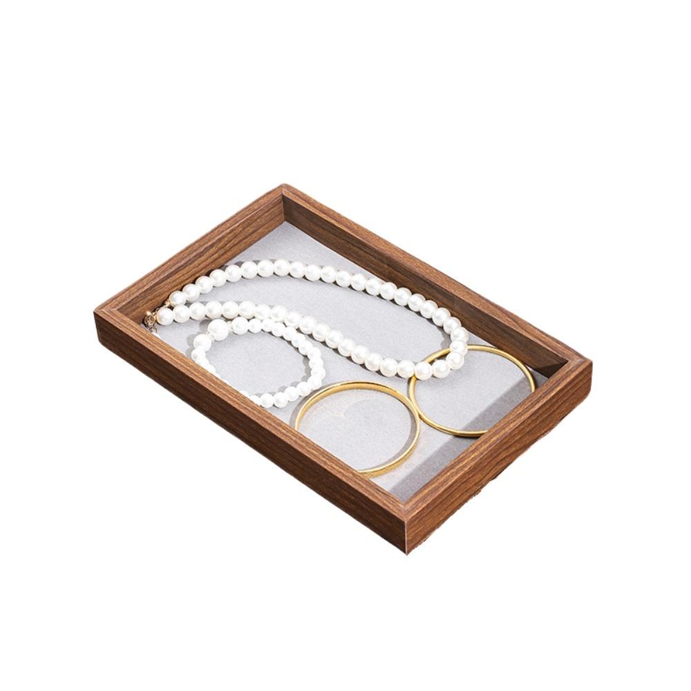 12/24 Grids Jewelry Organizer Velvet Jewelry Display Tray Wooden Jewelry Tray  Jewelry Display