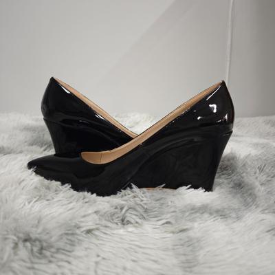 Сексуальные туфли-лодочки из лакированной кожи с острым носком на высоком каблуке, женские красные офисные свадебные туфли на танкетке, летние осенние женские