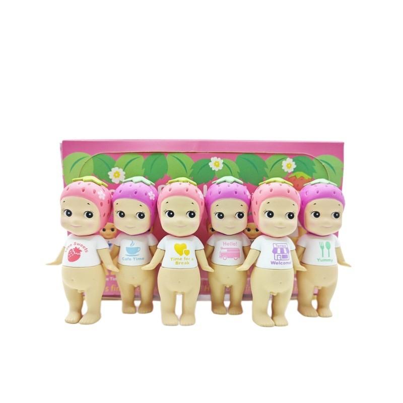 Очаровательные Фигурки Ангелов-Клубничек Blind Box ПВХ Коллекционные Игрушки Для Тортов Подарки