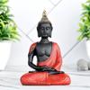 New Sitting Meditating Buddha Statue Showpiece Idol Home Decor Items for Living Room and Gifts (RED Black)