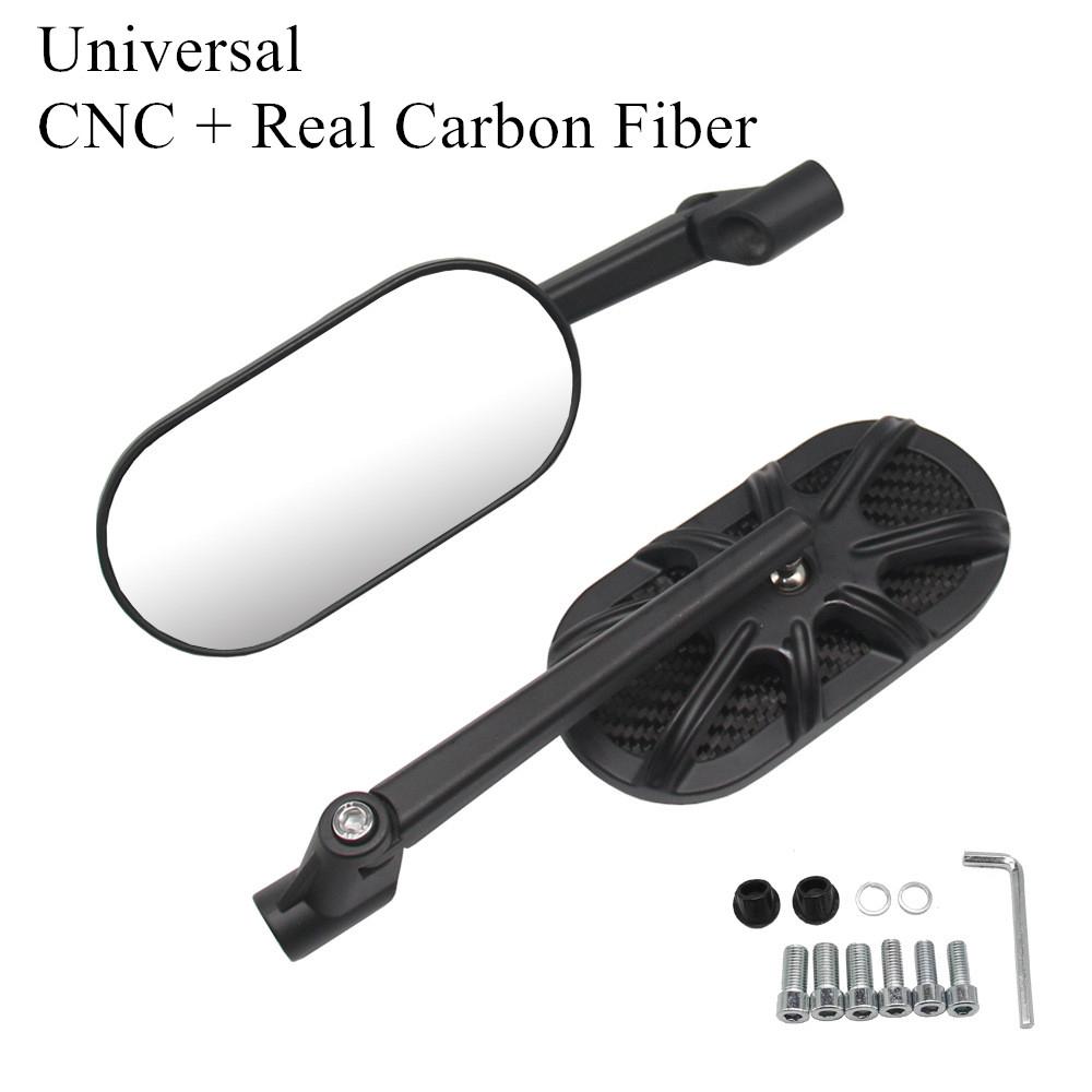 Universal 8mm 10mm Set Motorcycle  Rearview Side Handlebar Mirrors Carbon Fiber