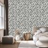 Wallpaper Black and white flowers gray, soft shapes 50x1000