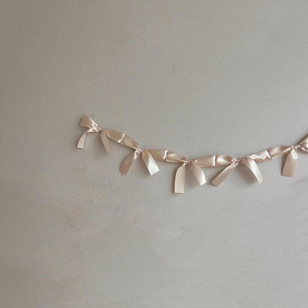 Атласная Лента с Бантами Гирлянды для Подвешивания Ручная Работа Фото Реквизит Ленточный Баннер Розовый Белый Синий Декор Детской Комнаты Баннер для Вечеринки