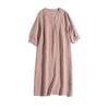 Retro Simple Loose Slim Collar Five-point Sleeve Dress Woman