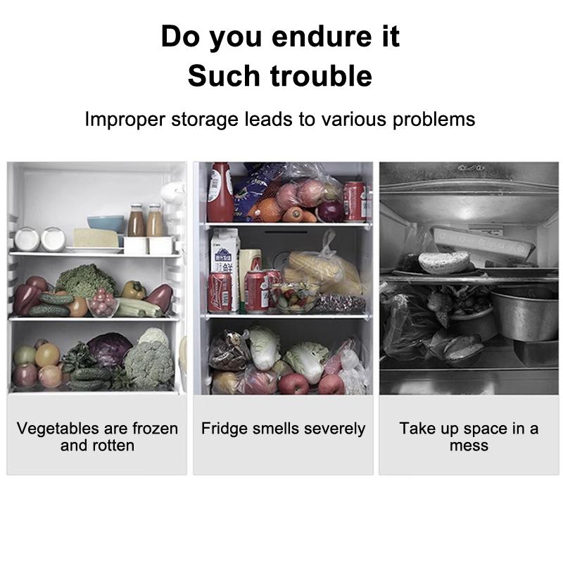 Refrigerator Storage Box Fridge Organizer Fresh Vegetable Fruit Boxes Drain Basket Storage Containers Pantry Kitchen Organizer