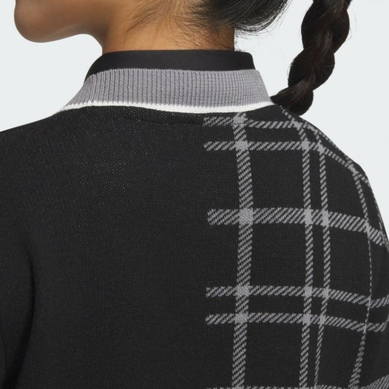 Adidas GolF 2024 F W Women GolF Pulley Fashion 3s Checked Cardigan Is4754