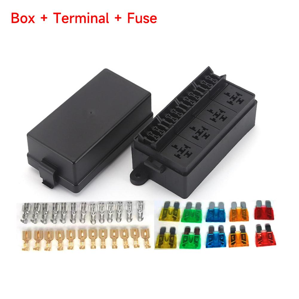 12 В предохранитель релейный блок с 4 блоками реле 12-контактный держатель предохранителя двойной предварительно смонтированный автомобильный блок предохранителей с крышкой для автомобиля грузовика морского автофургона лодки