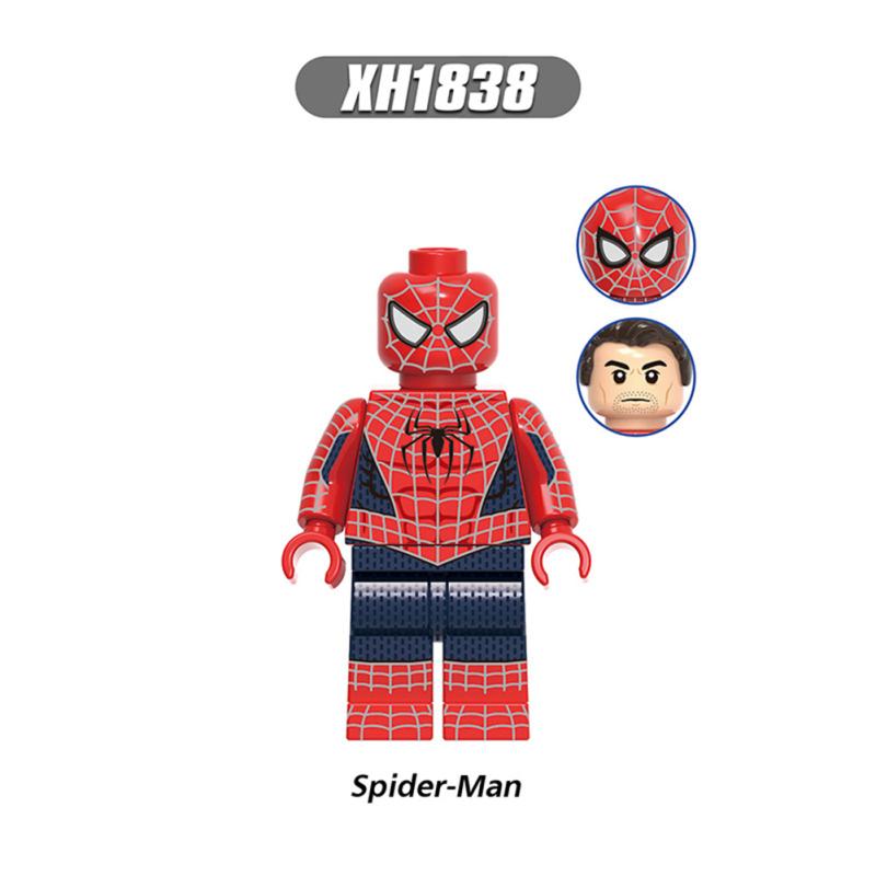 Собранный строительный блок, минифигурка супергероя Marvel, Человека-паука, детская развивающая игрушка