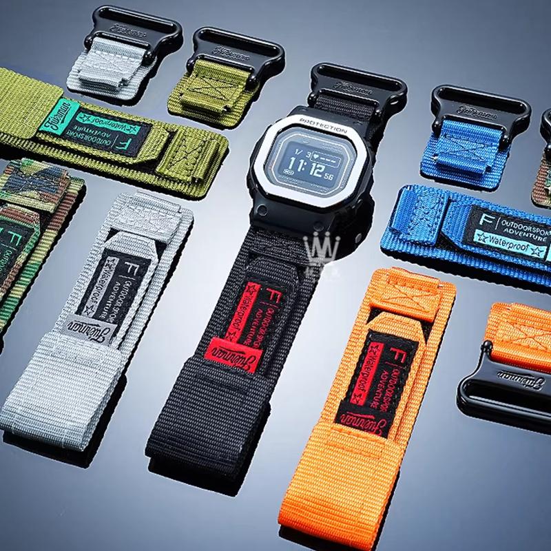 Нейлоновый брезентовый часы с Для Casio квадратные 3516 DW-H5600MB с пульсометром, модифицированный спортивный водонепроницаемый дышащий ремешок для часов