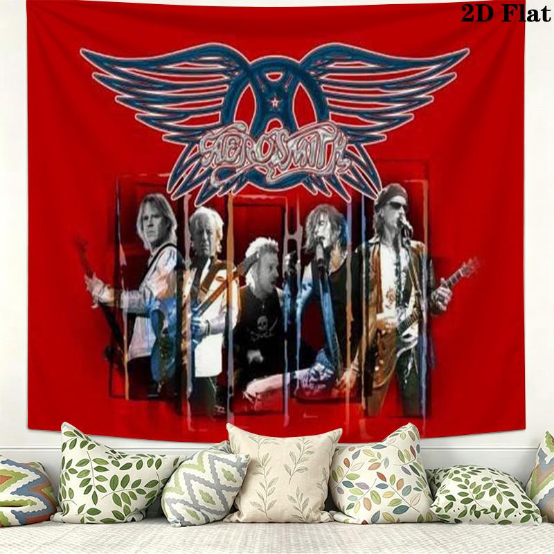Постер Группы Aerosmith Настенный Гобелен Эстетичный Настенный Подвес Печатная Тканевая Покрывало Декоративные Гобелены для Спальни Гостиной Домашний Декор