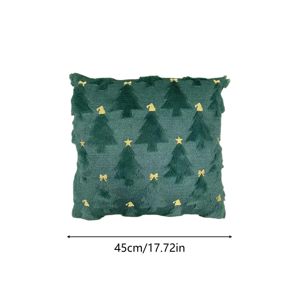Christmas Cushion Pillow Cover Washable Winter Holiday Christmas Red Plush Pillowcase For Living Room Bed Sofa Bedroom Apartment