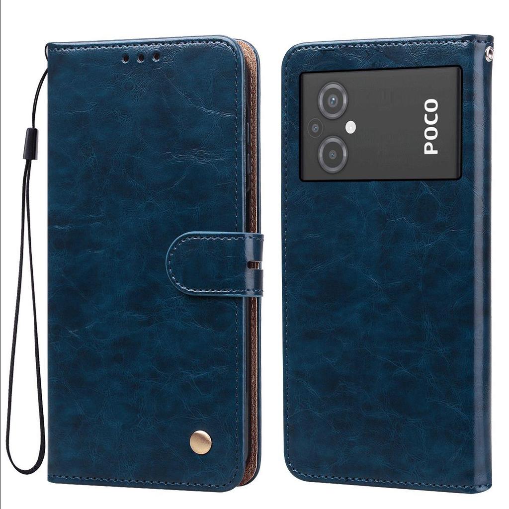 Винтажный чехол-бумажник с текстурой Crazy Horse из ПУ-кожи для Xiaomi POCO M5, M4 5G, с держателем для карт, подставкой, противоударный защитный чехол