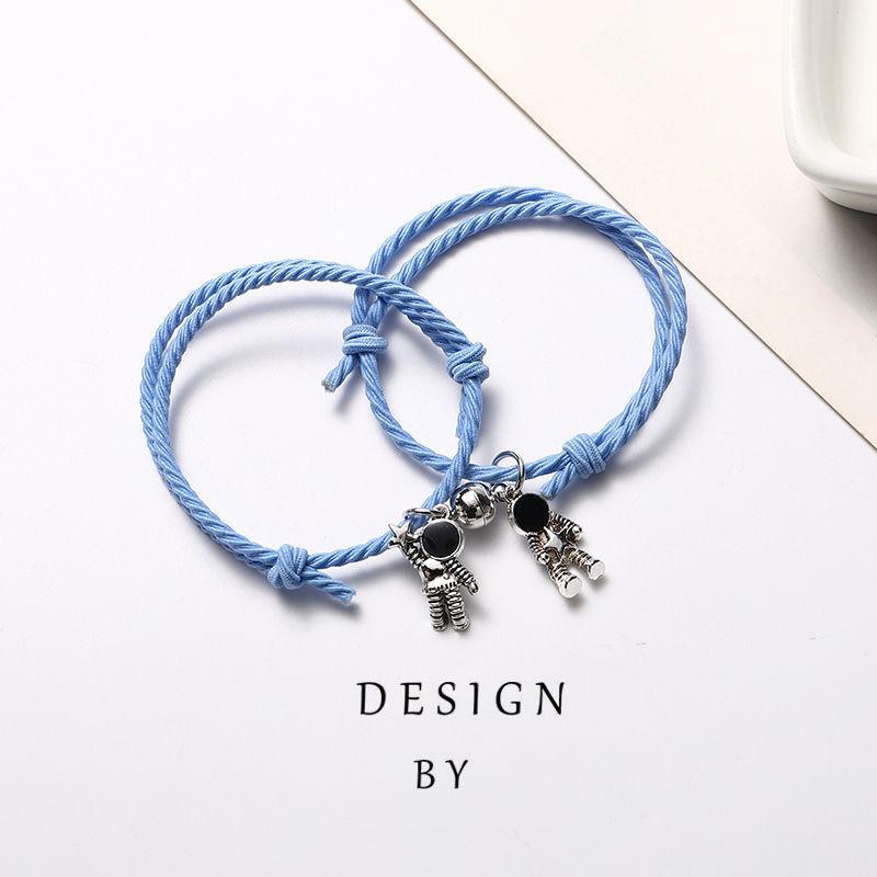 iF ME 2pcs/set Astronaut Multilayer Adjustable Couple Bracelet Simple Magnet Bracelets Jewelry Accessories Gift