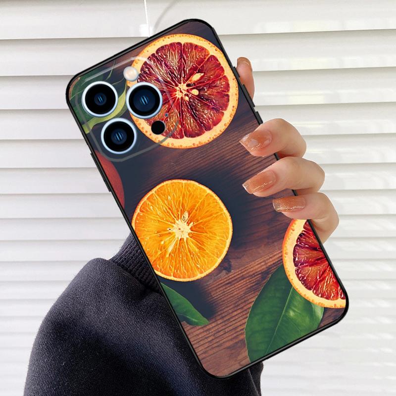 Летний Фруктовый Апельсиновый Чехол Для Телефона Для iPhone 16 15 14 13 11 12 17 Pro Max mini 15 16 Plus 16e 17 Air Cover Fundas