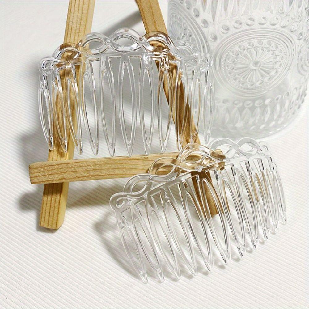 11 зубцов Простые заколки для волос Гребни Пластиковые аксессуары для волос Винтажные плетеные шпильки для девочек