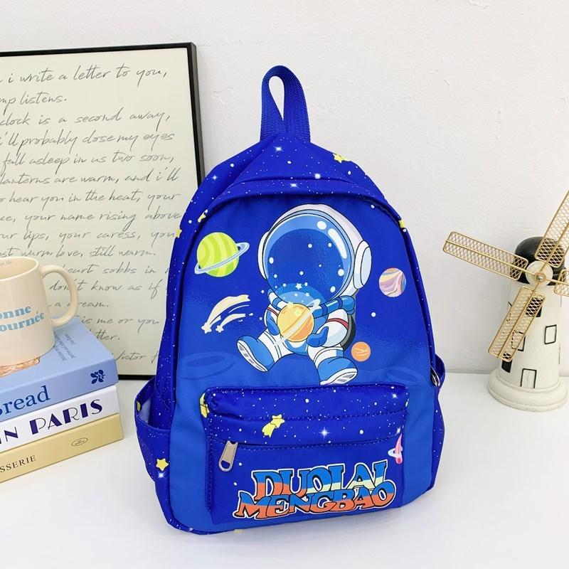Prints Astronaut Letters Kids Cartoon Backpack Breathable School Bag