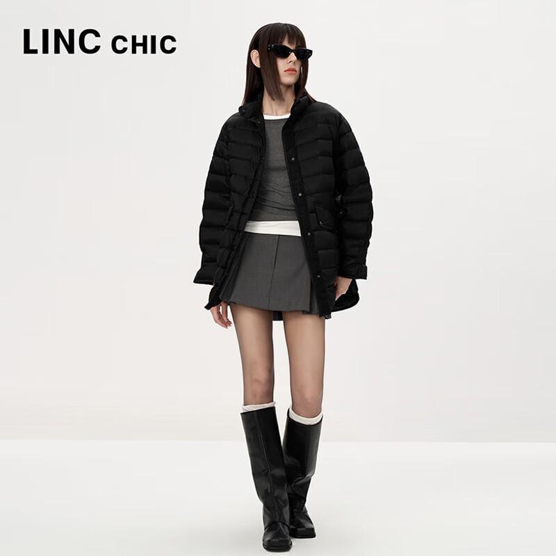 Jinyujie Women's Mid-Length Stand-Collar Lightweight Down Jacket