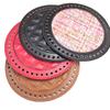 PU Leather Flat Round Knitting Crochet Bags Nail Bottom Shaper Pad Bag Cushion Base with Holes Handbag DIY Shoulder Accessories