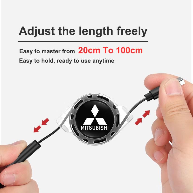 3 в 1 Micro USB Type C Зарядный кабель Мульти-зарядное устройство Для Mitsubishi EK Pajero Xpander Eclipse Cross ASX L200 Xforce Outlander