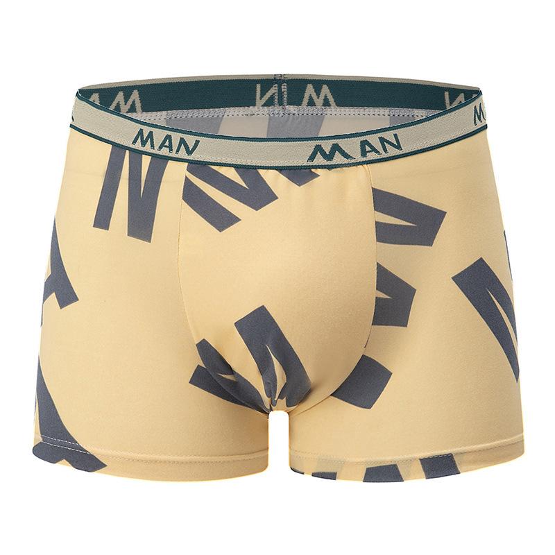 4 Pack Men's Letter Print Boxer Briefs Elastic Waist Trunks Plus Size Casual Shorts Breathable Cotton