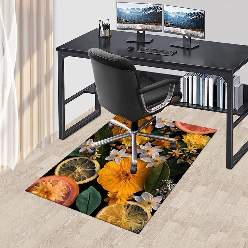 1pc Citrus Floral Office Chair Mat - Festive Gift for Home Decor, Suitable for All Seasons and Rooms.P049