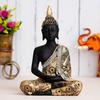 Meditating Buddha Statue For Home Decor Idol/Showpiece Decorative Showpiece - 26 Cm  (Polyresin, Gold, Black)