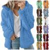 Women's Fashion Solid Color Jacket Long Sleeve Zipper Hooded Plush Coat