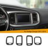 Car Air Conditioning Vent Decoration Protective Cover Sticker For Dodge Charger 2011-2014  ABS Car Accessories,Carbon Fiber Black