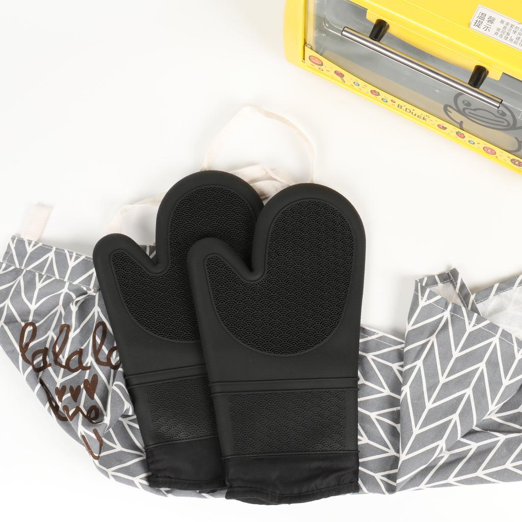 Плотные силиконовые прихватки для духовки, набор, термостойкие, толстые, хлопковые, нескользящие, кухонные прихватки, водонепроницаемые, защищают руки, перчатки