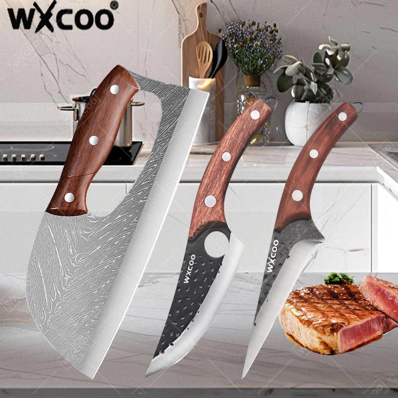 Многофункциональный нож для нарезки овощей WXCOO из нержавеющей стали, кухонный нож для нарезки фруктов, тесак для мяса, экономящий силы нож для рубки