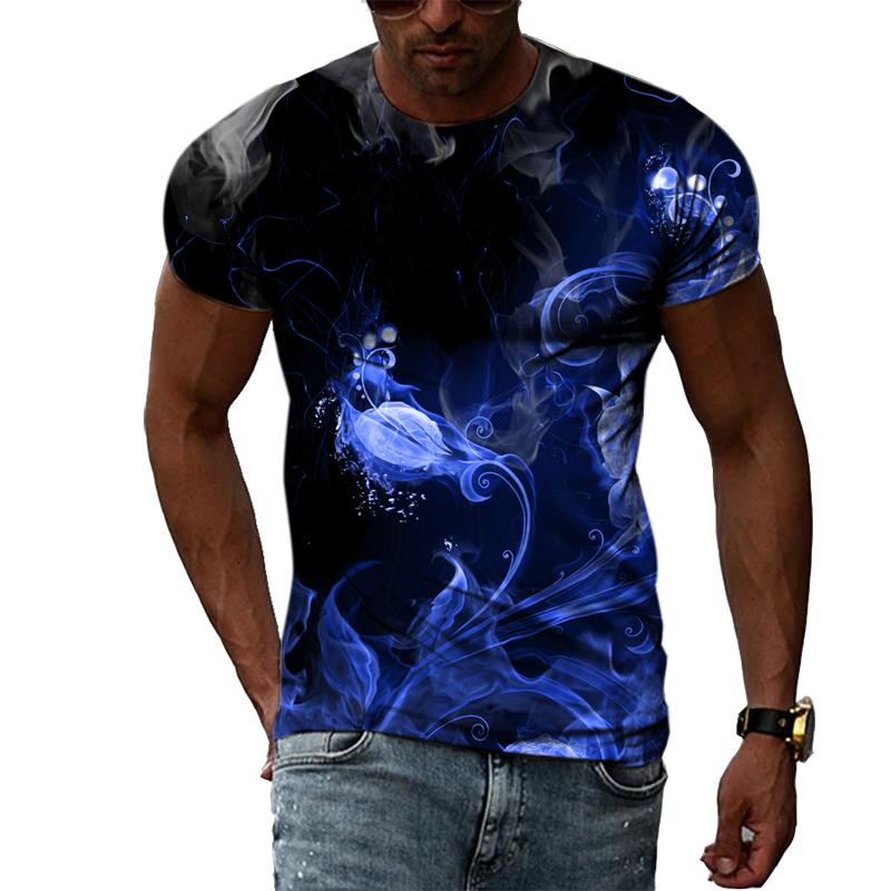 Летняя мода Красивые футболки с художественной графикой для мужчин Повседневная красивая футболка с 3D-принтом в стиле Харадзюку Хип-хоп Уличный стиль Уличная одежда