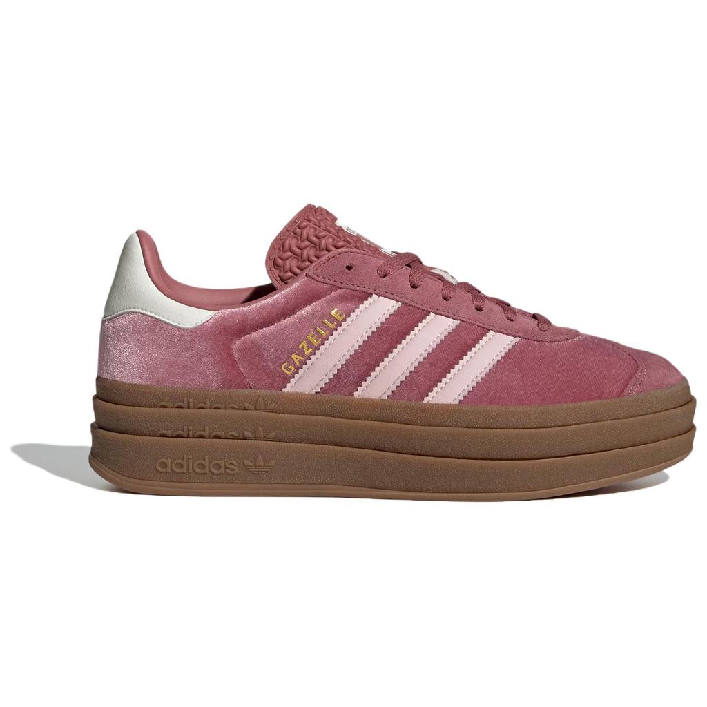 adidas Gazelle Bold Preloved Crimson Velvet женские кроссовки розовые песочно-розовые с оттенком белого IG4389