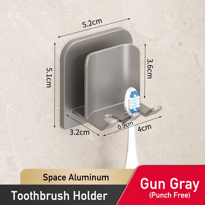 Алюминиевый держатель зубной щетки настенный без сверления липкий органайзер стойка для ванной без перфоратора электрический держатель зубной щетки с чашкой