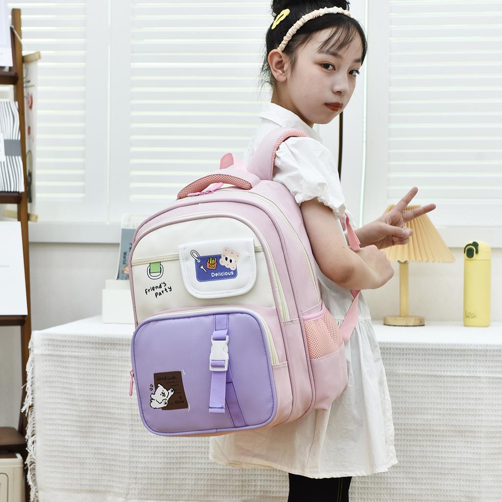 Ранец для начальной школы, легкий рюкзак с защитой позвоночника для снижения нагрузки, детский школьный рюкзак большой вместимости с несколькими отделениями