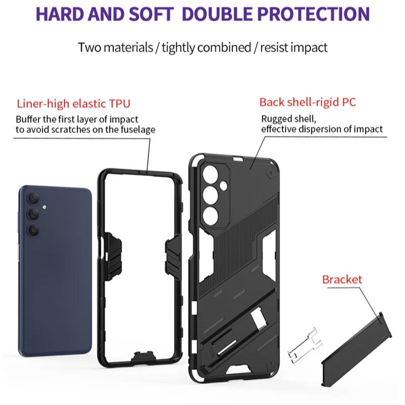 Case For Samsung Galaxy M54 M14 4G M34 5G Shockproof Armor Phone Case Anti-Fall Protect Back Cover Kickstand Coque Case