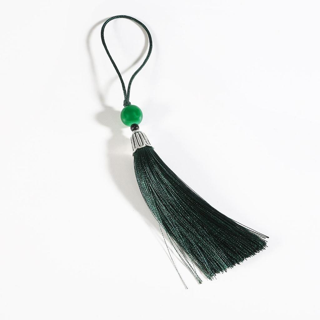 Silk Tassel Cords with Metal Caps Beads Tassel Charm Pendant Fit DIY Jewelry Making Findings